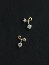 S925 Sterling Silver Mini Cherry Spiral Curve Stud Earrings